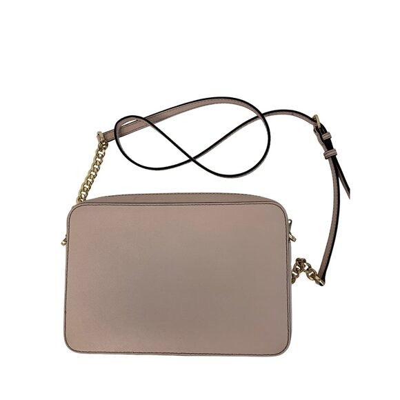 Michael Kors Jet Set Crossbody Bag Gold Chain Strap Pink Leather 7633 Barbie L - Picture 16 of 16